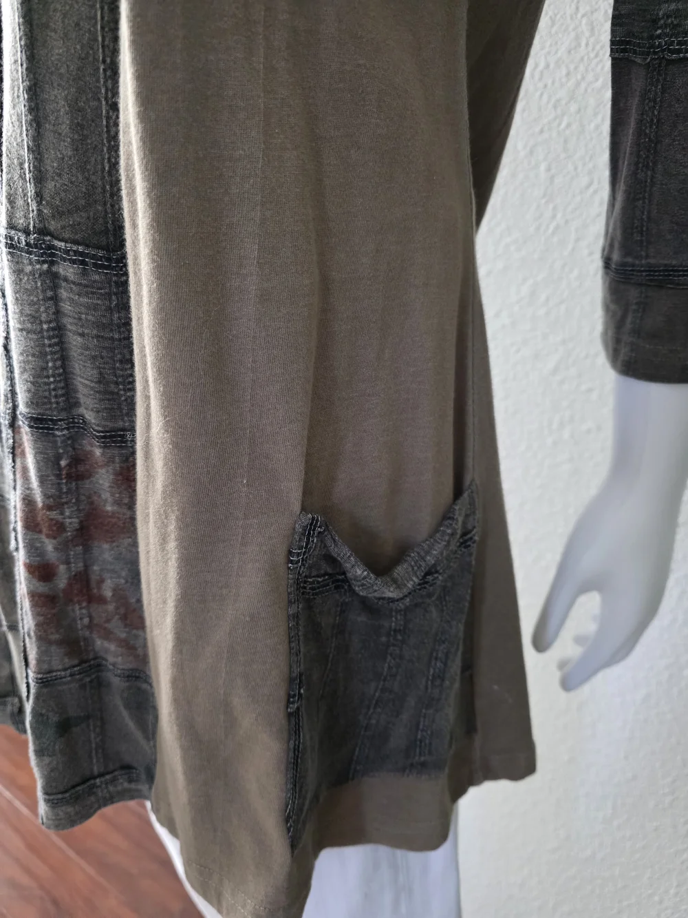 Parsley & Sage Patchwork Cowl Neck Women's Tunic - Size L